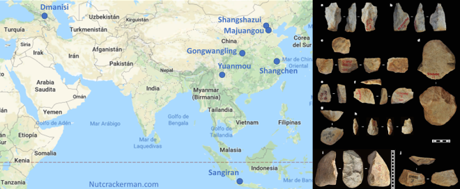 Map of Asia sites hominin expansion